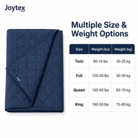 Couverture lestée pour adulte 15 lbs en coton, portable, en peluche, avec remplissage de billes de verre, couette thérapeutique lourde matelassée
