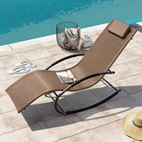 Chaise longue de jardin Zero Gravity Chaise longue de plage à inclinaison solaire Chaise berçante pour l'extérieur Lit de piscine
