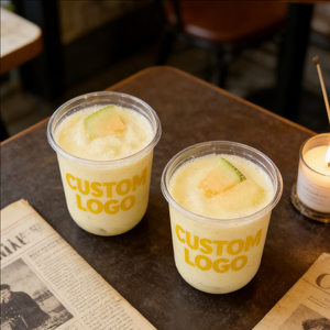 Gobelets en plastique PP à paroi simple de 16 oz (90 mm) pour thé au lait Boba, jus, smoothies et café - Gobelets transparents personnalisés imprimés UV - Product Image 2