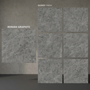 Azulejos de Porcelana Rosso Omano, Color Marrón Oscuro, Aspecto de Mármol, Super Brillantes, para Interiores de Lujo, 32x32 Pulgadas - Product Image 2