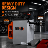 Équipement de service automobile tout-en-un : Équilibreuse de roues 3D et aligneur de roues 200 tr/min, capacité 70 kg, 0,25 kW, 100/230 V monophasé LEO L9031