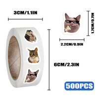 Stiker Kartun Kucing Lucu Anti Air Custom Grosir untuk Notebook, Botol Minum, Koper, Dekorasi DIY