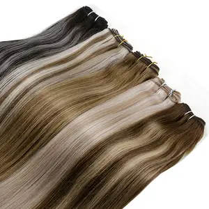Double Weft Bundles Virgin Hair Brazilian 100% Human Hair Sew In Bundles ( Platinum Blonde)