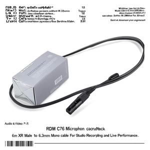 Câble de microphone RDM C76 6m XLR mâle vers Jack 6,3 mm mono pour enregistrement en studio et performance live - Product Image 3