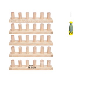 Wooden Yarn Knitting Frame Diy Knitting <b>Shelf</b> <b>Pine</b> Material Oval Shape Convenient For Towel Tapestry Scarf Making - Product Image 5