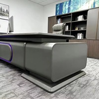 Bureau d'ordinateur de luxe en bois massif peu encombrant en forme de L avec tiroirs de rangement et bordure en PVC pour
