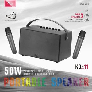 Joko <span class=keywords><strong>2025</strong></span> Công Suất Cao Không Dây Stereo Loa Độc Đáo 50W 2*5.5 Inch Bass Loa 2 * Microphone Cho Du Lịch Ngoài Trời AUX - Product Image 3