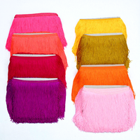 Frange en nylon double fil soyeux épaisse de 4'' (10 cm) et 8'' (20 cm) pour robe - Vente en gros