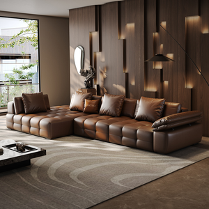 أريكة استرخاء كهربائية جديدة لعام 2025 بتصميم لورانس، مصنوعة من الجلد الإيطالي الفاخر، بتصميم بسيط ووظائف ذكية لغرفة المعيشة - Product Image 1