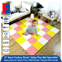 Fairness Source Factory Tapis de sol puzzle en mousse EVA 60x60cm, emboîtable, antidérapant, patchwork, doux, pour exercice et jeu