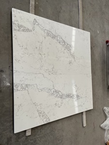 Comptoir en quartz blanc moderne pour salle de bain Comptoirs de hôtel avec lignes Fabriqué en pierre artificielle - Product Image 4