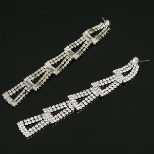 Bijoux de mode, boucles d'oreilles de luxe, boucles d'oreilles à franges exquises, boucles d'oreilles à clous avec strass, bijoux pour les oreilles E344 - Product Image 5