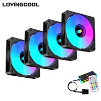 Lovingcool Gaming PC Case Ventilateur de refroidissement ARGB Miroir Design Armoire de bureau Refroidisseur Ventilateur Gaming PC 120 mm Ventilateur de refroidissement à l'air pour PC