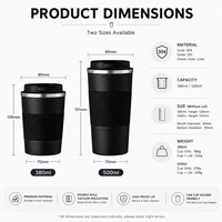 Gobelets isolés sous vide avec logo personnalisé Tasse à café de voyage en acier inoxydable avec doublure en céramique Tasse à café réutilisable étanche avec couvercle