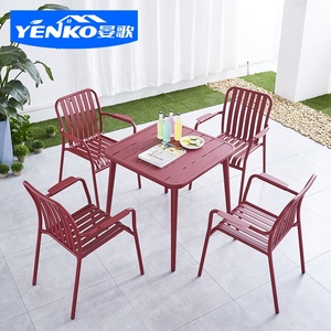 Table et chaise <span class=keywords><strong>de</strong></span> restaurant en aluminium pour café Ensemble <span class=keywords><strong>de</strong></span> salle à manger Mobilier <span class=keywords><strong>de</strong></span> patio extérieur Ensemble <span class=keywords><strong>de</strong></span> <span class=keywords><strong>jardin</strong></span> pour <span class=keywords><strong>terrasse</strong></span> Mobilier <span class=keywords><strong>de</strong></span> <span class=keywords><strong>petit</strong></span> balcon - Product Image 5