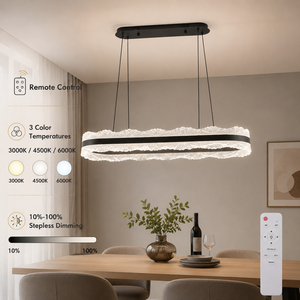 Modern Metal Pendant <b>Light</b> Dimmable Remote Tricolor <b>LED</b> Adjustable Height <b>For</b> Indoor Dining <b>Room</b> Home Villa Hotel - Product Image 4