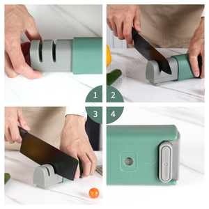 Aiguiseur de couteaux manuel à trois étapes SYH595 pour cuisine domestique, pratique, en fer, vente en gros - Product Image 3