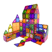 Ensemble de 136 pièces de blocs de construction magnétiques, jouet éducatif STEM pour enfants, boîte de couleur personnalisée OEM, certifié ASTM EN71, à partir de 3 ans