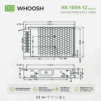 Alimentation à découpage LED 100W 12V 8.33A, entrée universelle AC 100-240V pour éclairage intérieur et affichage