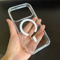 Coque de téléphone rigide transparente magnétique à grande ouverture pour personnalisation DIY, protection pour XR à 17 Pro