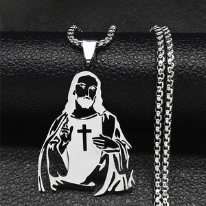 Op Geloof Gebaseerde Religieuze Katholieke Christelijke <span class=keywords><strong>Crucifix</strong></span> Mannelijke Jezus Sieraden Roestvrij Staal Kruis Vrouwen Mannen Gouden Hanger Charme Ketting - Product Image 2