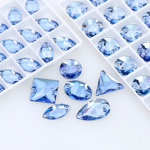 Dongzhou Cristaux Haute Qualité Flatback AB Couleur Cristal Perles Sewable Verre Strass Vêtements Chaussures DIY Accessoires de Couture - Product Image 3