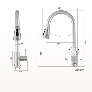 Robinet de cuisine en acier inoxydable poli avec garantie de 24 mois pour un usage quotidien - Product Image 1
