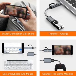 2-in-1 Type-C <strong>USB</strong> OTG Adapter <strong>Cable</strong> Micro <strong>USB</strong> <strong>USB</strong> <strong>2.0</strong> Connectors Nickel Plated PVC 15CM 12 Months Warranty Mobile Phone <strong>Printer</strong> - Product Image 4