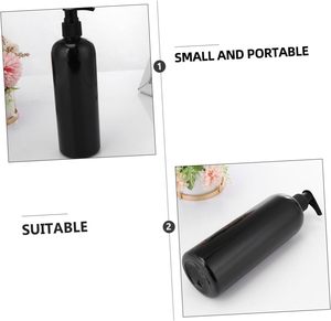 Bouteilles vides rondes en PET blanc/noir de 1000 ml avec pompe pulvérisatrice pour gel douche, lotion, shampoing et après-shampoing (soins capillaires) - Product Image 3
