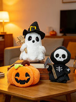 Halloween-Serie Saiya Modell Plüschpuppen Skelett Kleine Schwarze Katze Zauberer Kürbis Monster Besen Monster-Grenzüberschreitender Weihnachtsartikel