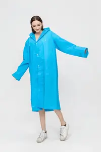 Ponchos de pluie réutilisables Manteaux de pluie portables en EVA Vestes de pluie compressibles avec capuche et cordon de serrage 120g-140g ECO Imperméable