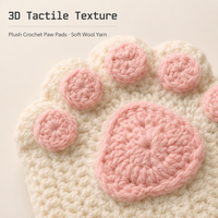 Kit de fabrication de mitaines en crochet faites à la main en forme de patte de chat, ensemble de matériaux pour gants sans doigts DIY pour débutants et cadeaux