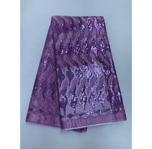 Tissu en dentelle guipure africaine à prix de gros, très vendu, brodé de sequins argentés pour <span class=keywords><strong>robe</strong></span> de soirée femme - Product Image 2