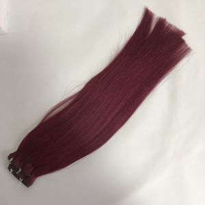 Extensions <span class=keywords><strong>de</strong></span> <span class=keywords><strong>cheveux</strong></span> chinoises Remy invisibles nouées à la main, couleur 99J, pour distributeurs <span class=keywords><strong>de</strong></span> <span class=keywords><strong>cheveux</strong></span> teints – Vente en gros directe usine - Product Image 3