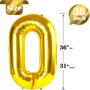 Palloncini in Lattice Dorati Rotondi con Numero Grande per <span class=keywords><strong>Compleanno</strong></span> Bambini, 36 Pollici, Decorazione per Feste con Elio - Product Image 3