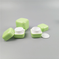 Pots en plastique carrés à double paroi rose, blanc et bleu pour crème 5g 20g 30g 50g 100g