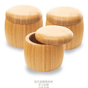 Tarro cilíndrico de madera de bambú con tapa de 20,32 cm, almacenamiento para el hogar, para té, cigarrillos, bolígrafos, pañuelos, hecho a mano - Product Image 1