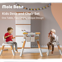 Ensemble Table et Chaises en Bois Moderne pour Enfants et Tout-Petits, Idéal pour la Salle à Manger Scolaire et le Salon, Meubles d'Étude pour 3-8 Ans