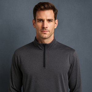 Maßgefertigter Herren Langarm-Herbst-<span class=keywords><strong>Pullover</strong></span> mit 1/4-Reißverschluss Digitaldruck Kammgarnstoff Halb-Zip <span class=keywords><strong>Pullover</strong></span> - Product Image 1