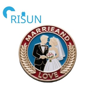 Pièces de monnaie commémoratives personnalisées pour anniversaire de mariage, souvenir de mariage, pour amoureux, avec support, cadeaux souvenirs - Product Image 3