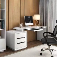 Bureau d'ordinateur, table d'angle pour PC avec bibliothèque, bureaux de bureau, 3 tiroirs, bureau d'étude pour la maison, table d'écriture