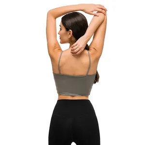 Sujetador de Yoga acolchado para mujer, Top deportivo, ropa activa, de alta calidad, personalizado