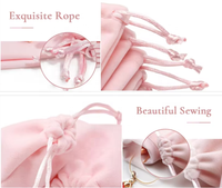 Meilleure Emballage Pochette à Bijoux en Velours Rose avec Cordon, Sac d'Emballage Bijoux Personnalisé, Pochette Cadeau Bijoux