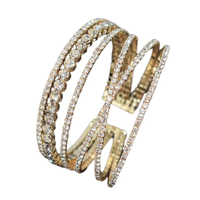 Bracelet pour femme Gaovo, simple et élégant, en alliage de zinc multicouche, incrusté de strass, design croix, tendance