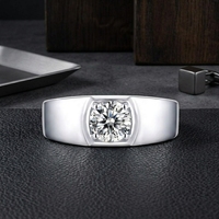 Bagues de fiançailles en argent 925 avec moissanite 1, 2 ou 3 carats, style épais, certifiées GRA VVS, bijoux fins pour hommes, livraison rapide – Meilleures ventes