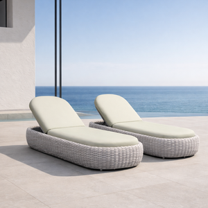 Chaise longue d'extérieur en <span class=keywords><strong>aluminium</strong></span> tressée en corde pour hôtel, mobilier <span class=keywords><strong>de</strong></span> piscine pour projets hôteliers et complexes <span class=keywords><strong>de</strong></span> villégiature - Product Image 1