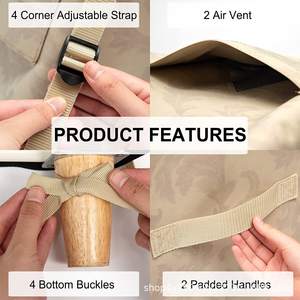 Housse de protection pour meubles d'extérieur, 137x137 cm, en tissu Oxford imperméable, carrée, pour protection hivernale - Product Image 3