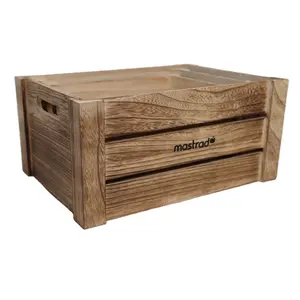 Boîte de rangement en bois rustique boîte-cadeau en bois avec plateau d'emballage de stockage de photo
