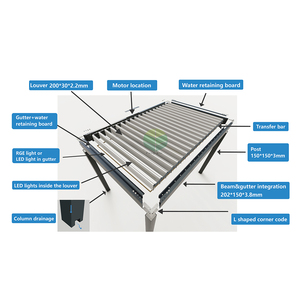 Cơ giới nhôm pergola ngoài trời không thấm nước mái che với ánh sáng LED dễ dàng lắp ráp hiện đại vườn <span class=keywords><strong>gazebo</strong></span> pvdf tráng - Product Image 4