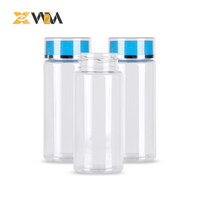 Flacon cylindrique en PET de qualité alimentaire de 120 ml pour capsules de soins de santé et médicaments, avec bouchon à pression et à vis.